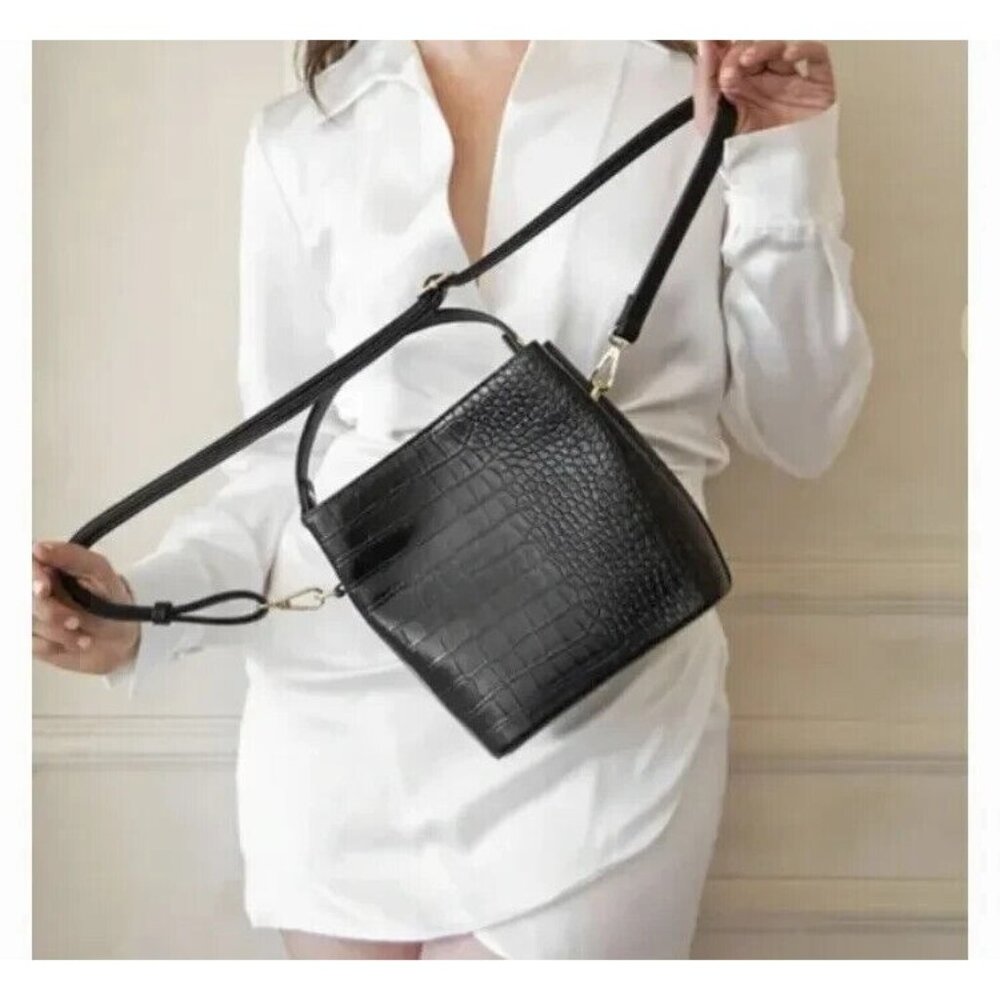 Aota All Of The Above Elena Bucket Bag Vegan Leather Black